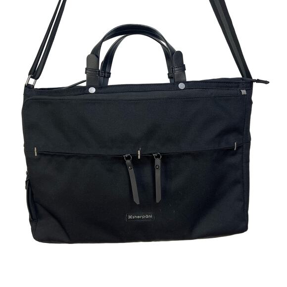 Sherpani Laptop Travel Crossbody Bag Unisex Black Lightweight - Picture 1 of 13